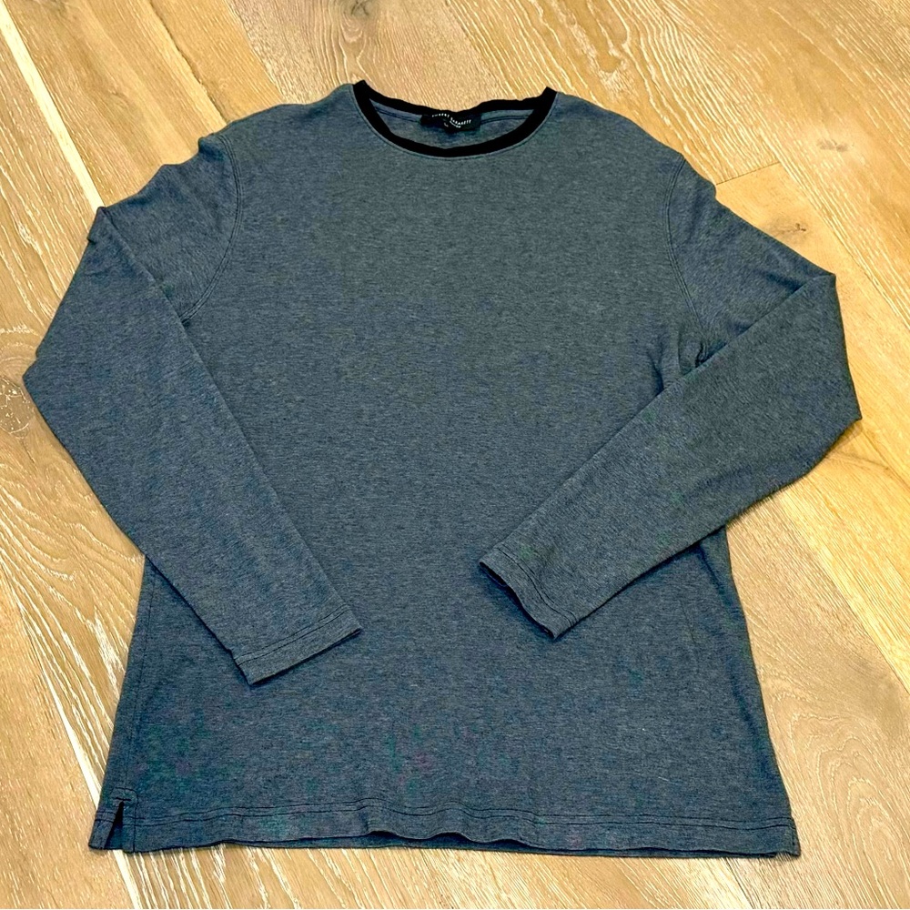 Robert Barakett Heathered Charcoal Grey Long Sleeve Tee Shirt Large